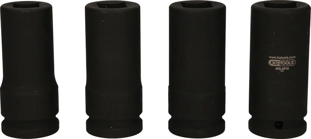 KS TOOLS Juego de llaves de vaso de impacto con cuadrado conductor de 3/4' para Fuso, 4 pzs ( 460.4510 ) BRILLIANT TOOLS
