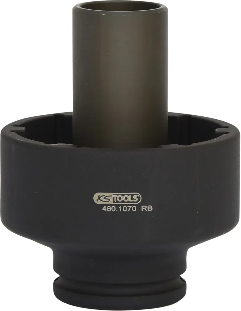 KS TOOLS Llave de 3/4' para tuercas ranuradas con 6 espigas y tubo guí para Mercedes, espiga interior Ø 46 mm ( 460.1070 )...