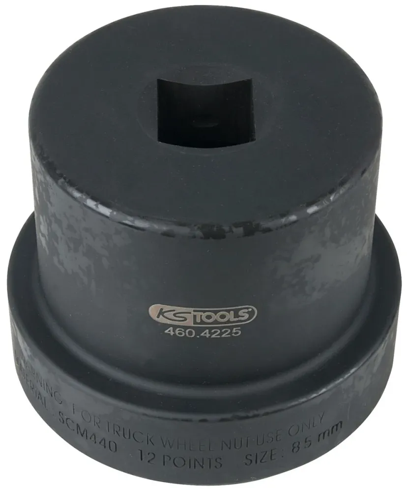 KS TOOLS Llave de vaso de 1' para tuercas de eje con cubo guí, 12 cantos, 85 mm ( 460.4225 ) BRILLIANT TOOLS