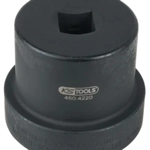 KS TOOLS Llave de vaso de 1' para tuercas de eje con cubo guí, 12 cantos, 80 mm ( 460.4220 ) BRILLIANT TOOLS