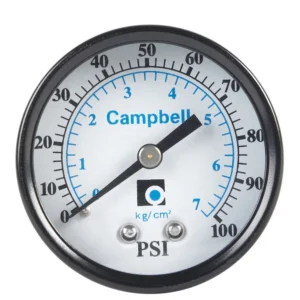 Manómetro de latón Campbell de 2 pulgadas y 100 psi - Oferta de la semana