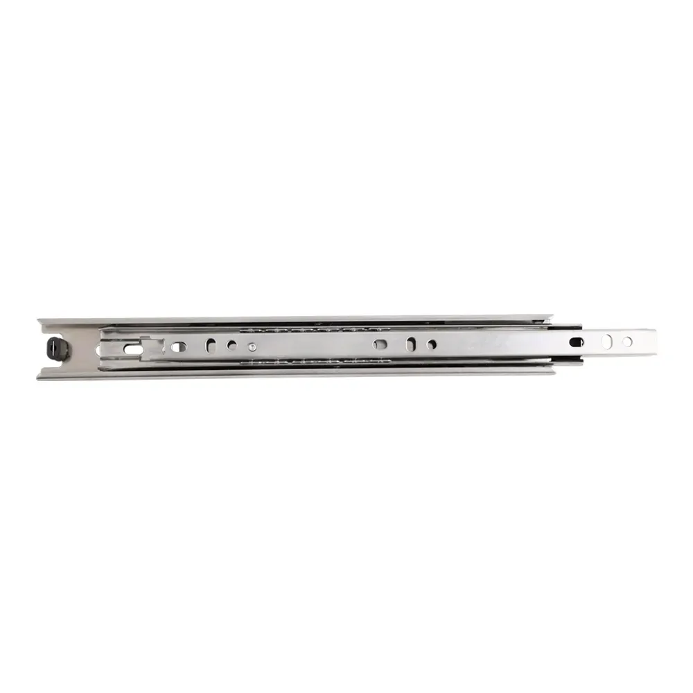 JGO. CORREDERA DE EXTENSION TOTAL 35mm DELGADA 12" NIQUELADA SIN TORNILLOS Casa Ferretera Poniente