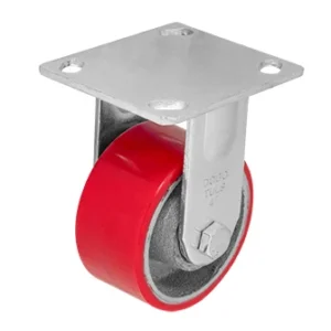 RODAJA FIERRO PU ROJO FIJA 4" Casa Ferretera Poniente