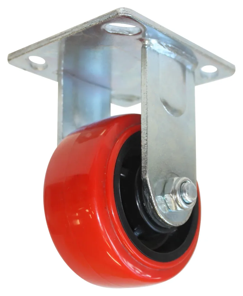 RODAJA PP NEGRO Y PU ROJO FIJA 4" Casa Ferretera Poniente