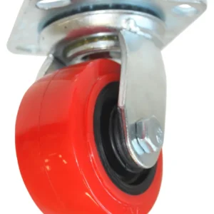RODAJA PP NEGRO Y PU ROJO GIRATORIA 4" Casa Ferretera Poniente