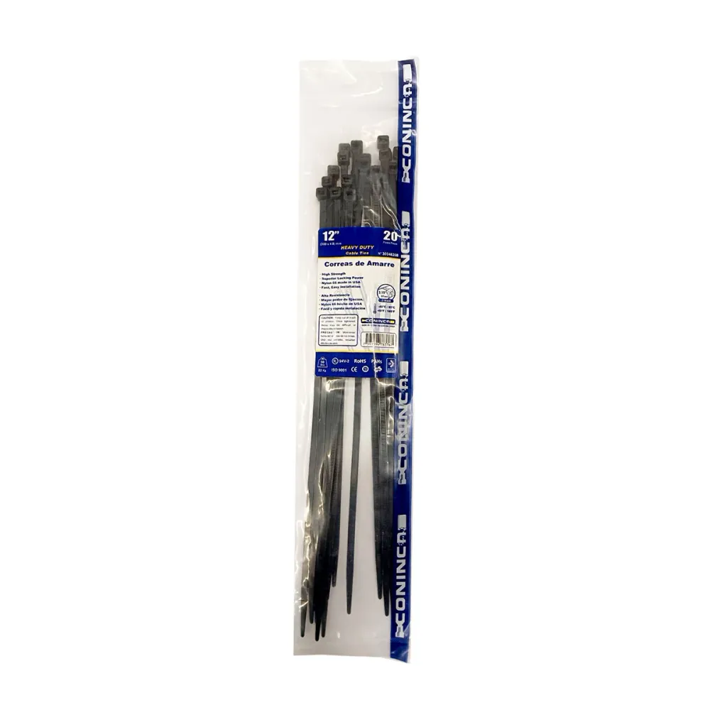 Amarres Plasticos (Tirra) 12" Paquete 20Pzas Coninca
