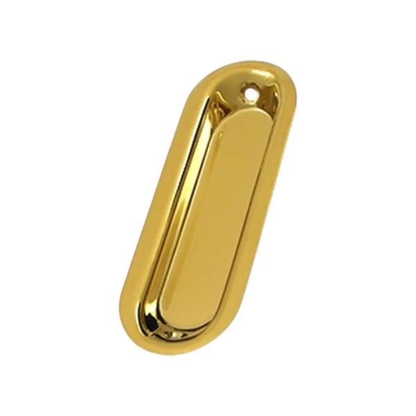 Tirador Ovalado Empotrado para Puerta Corrediza 3.1/2" x 1.1/4" x 3/8" Color US3 PVD Deltana