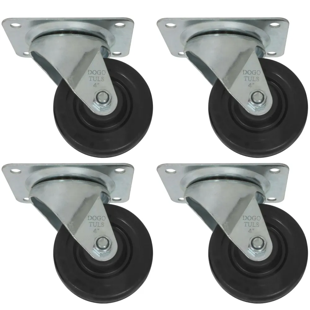 4pz Rodaja Hule Negro Dogotuls Giratoria 4" Buje