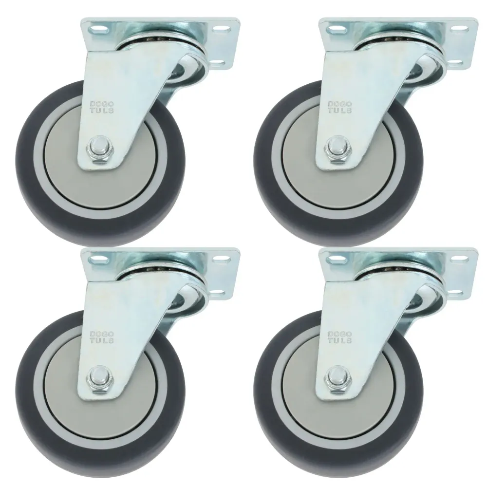 4pz Rodaja PP Y TPR Dogotuls Gris Giratoria 4"