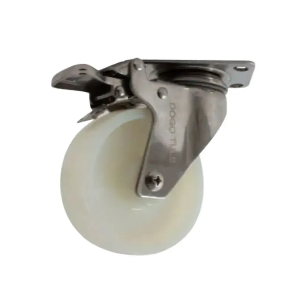 Rodaja Acero Inoxidable Dogotuls Rueda Nylon Giratoria Freno 4"