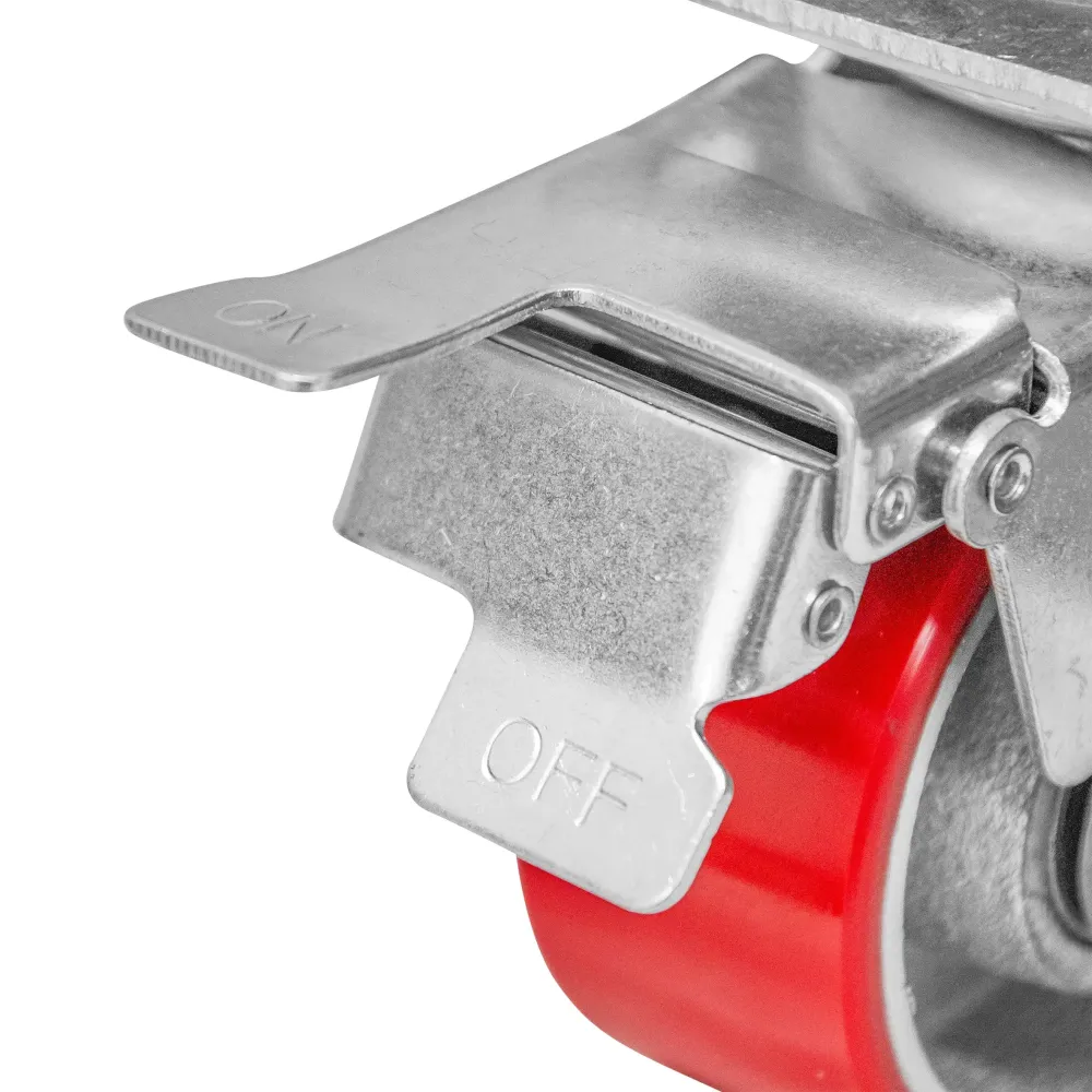 Rodaja Fierro PU Rojo 6" Dogotuls Giratoria con Freno