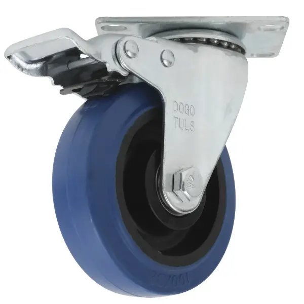 Rodaja goma elastica azul gira freno 5" Dogotuls