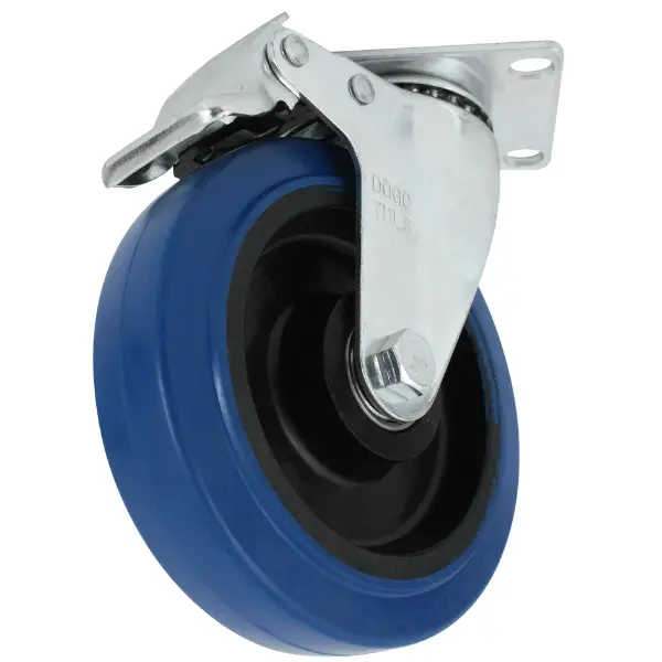 Rodaja goma elastica azul gira freno 5" Dogotuls