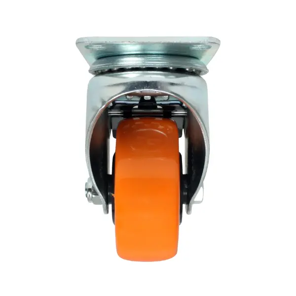 Rodaja PVC 3" Dogotuls Giratoria con Freno, Naranja