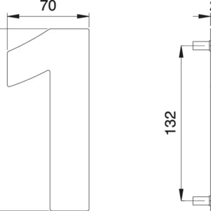 Número de casa EDI dígito 1 acero inoxidable mate ( 3000261316 )