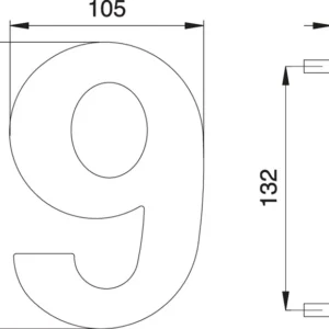 Número de casa EDI dígito 6 / 9 acero inoxidable mate ( 3000261321 )