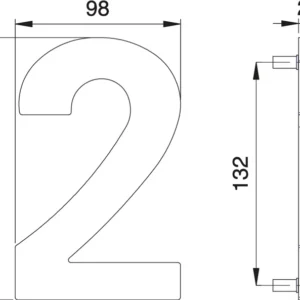 Número de casa EDI dígito 2 acero inoxidable mate ( 3000261317 )