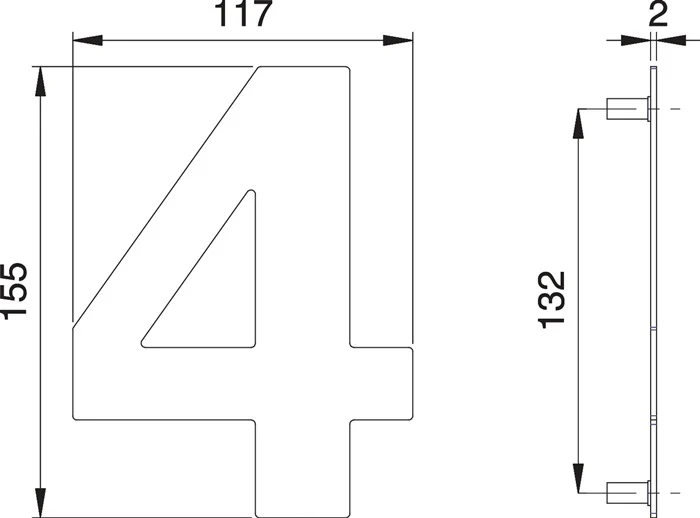 Número de casa EDI dígito 4 acero inoxidable mate ( 3000261319 )