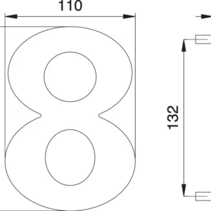 Número de casa EDI dígito 8 acero inoxidable mate ( 3000261323 )