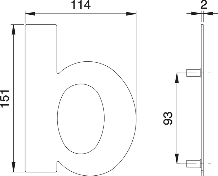 Número de casa EDI letra b acero inoxidable mate ( 3000261325 )