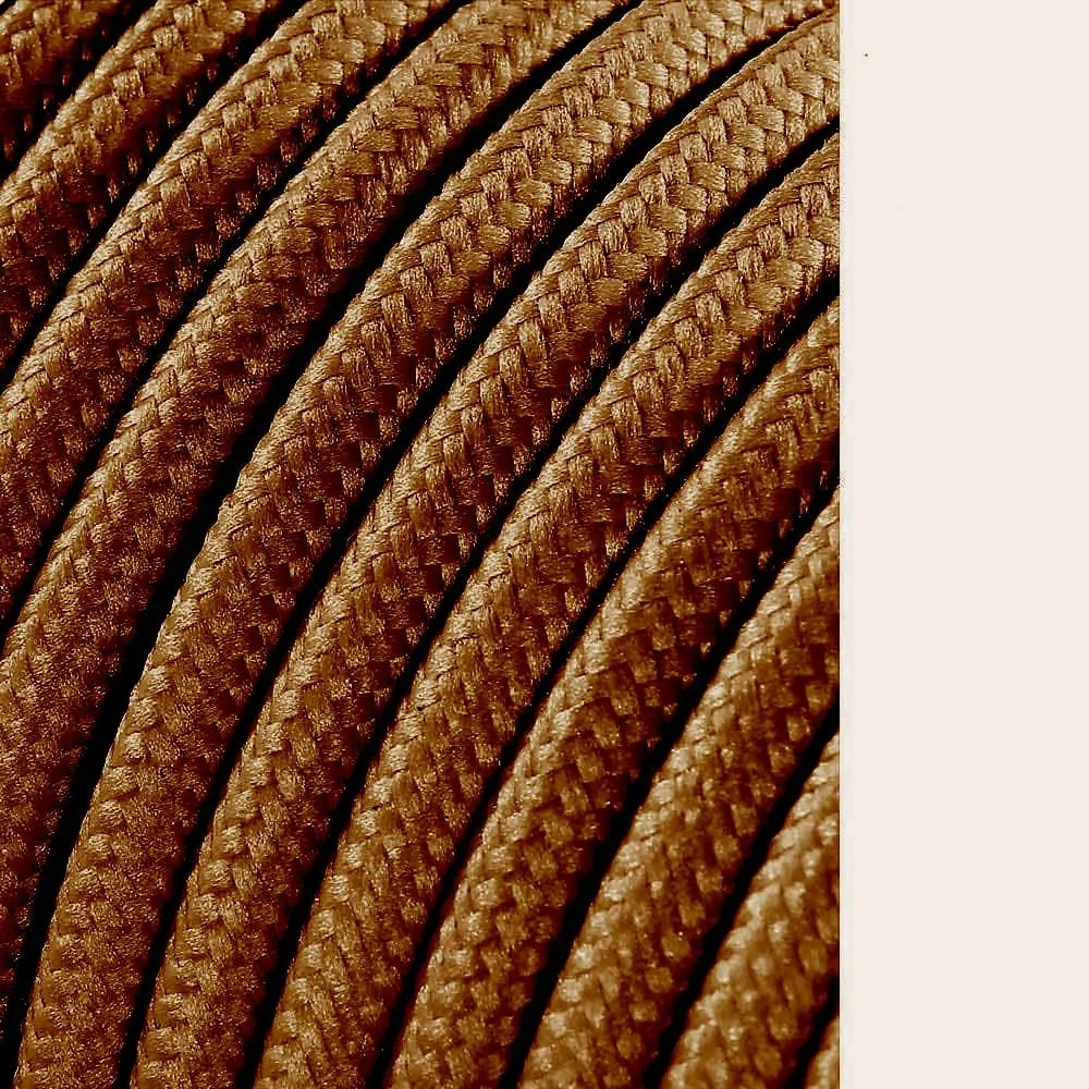 CARRETE CABLE CORDÓN TUBULAR H03VV-F 2 x 0,75 mm² MARRÓN BRILLANTE, 25 m EDM