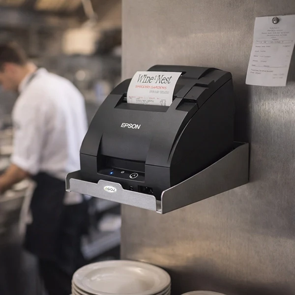 Estante de impresora montado en la pared para cocinas de restaurantes