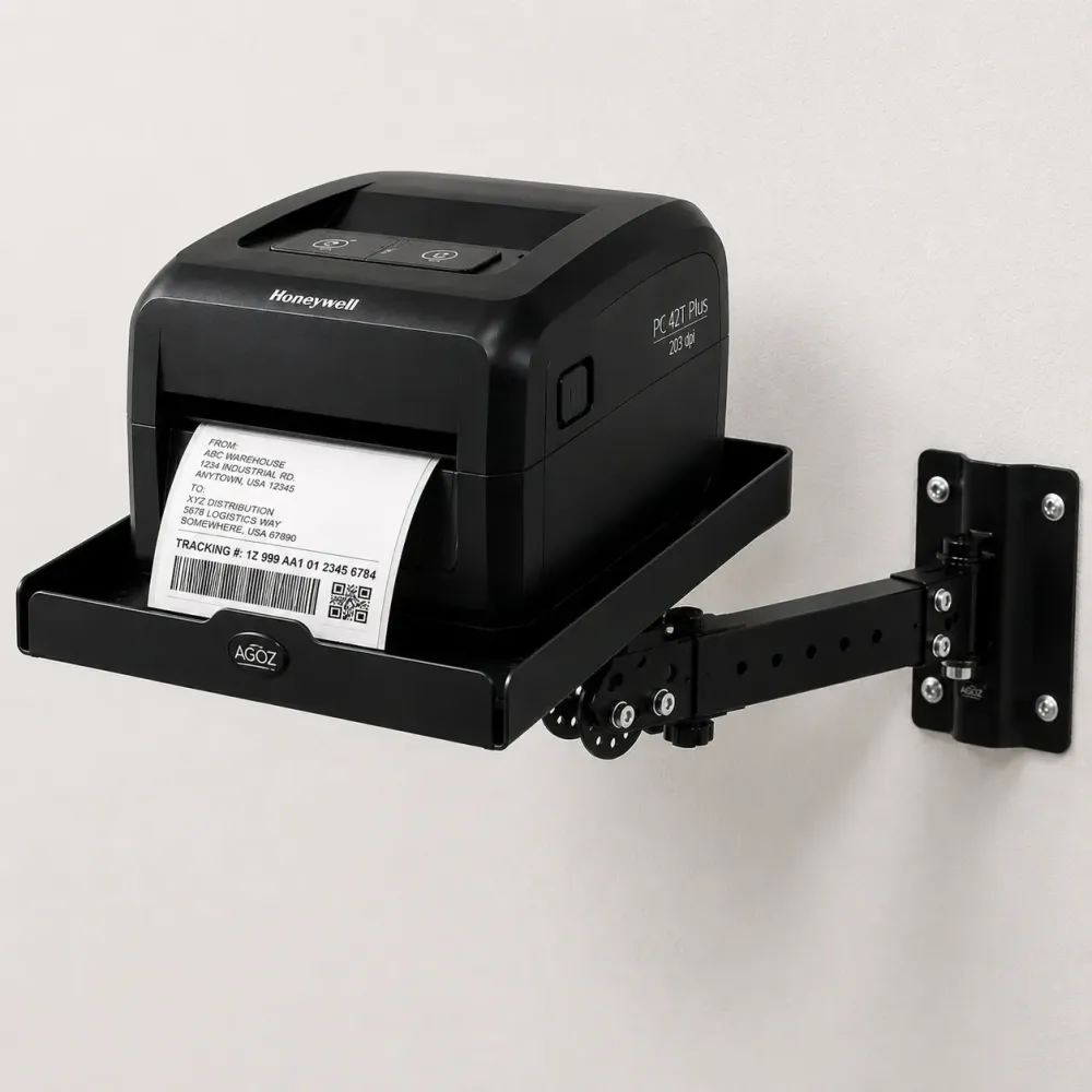 Estante de pared de acero inoxidable industrial para impresoras Honeywell