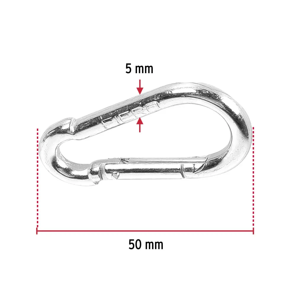 Bandola mosquetón de acero 3/16", Fiero