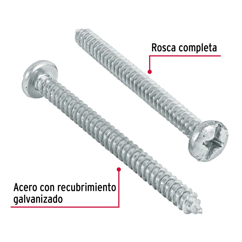 Bolsa con 100 pijas para lámina, #12 x 2-1/2", Fiero
