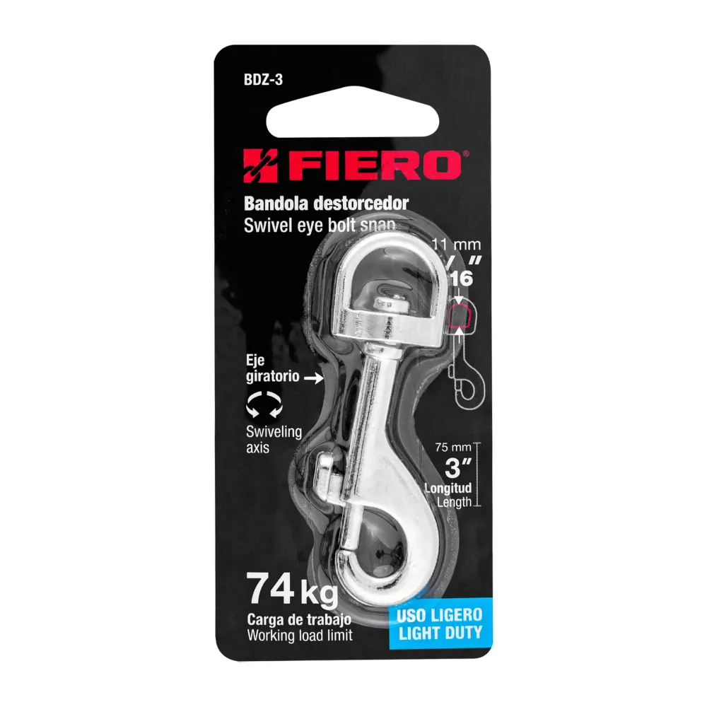 Fiero BDZ-3 Bandola de zinc de 1/2' giratoria