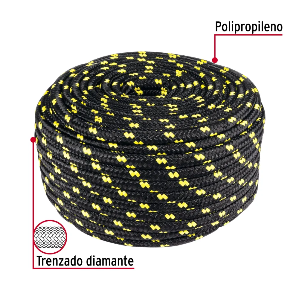 Piola de Polipropileno trenzada, multicolor, 10mm, 1 Kg Fiero
