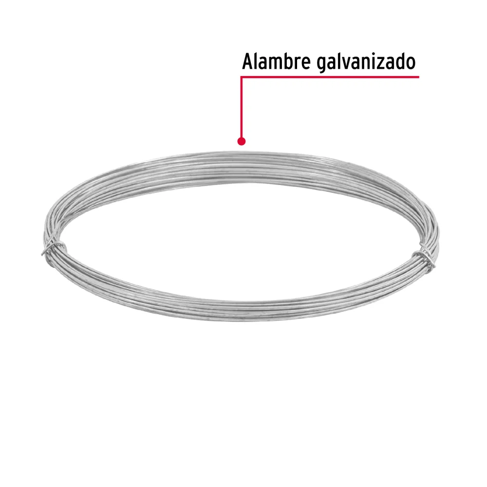 Rollo de 30 g de alambre galvanizado calibre 14.5, en bolsa Fiero