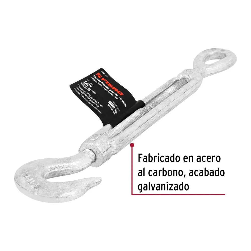 Tensor forjado 1/2" gancho-argolla, Fiero