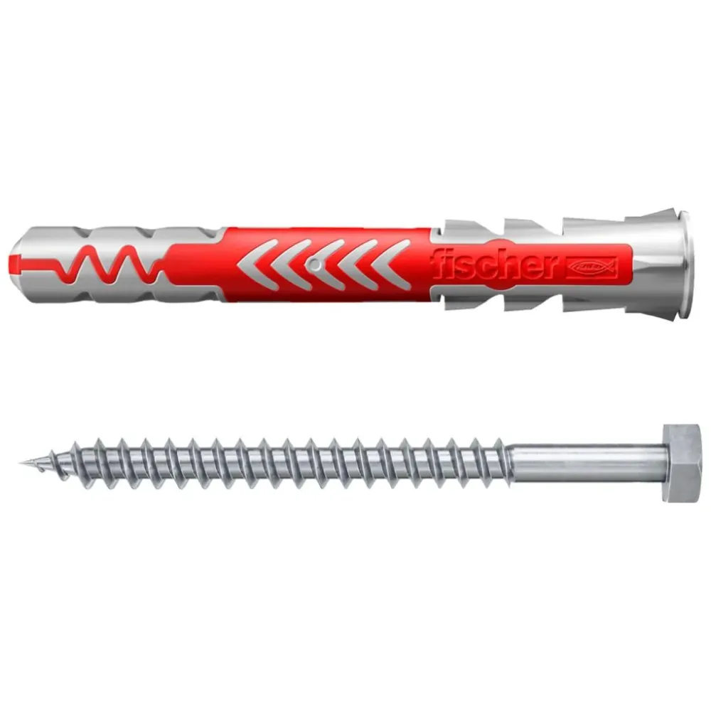 Taco Duopower 10x80 con tornillo hexagonal 10 uds fischer