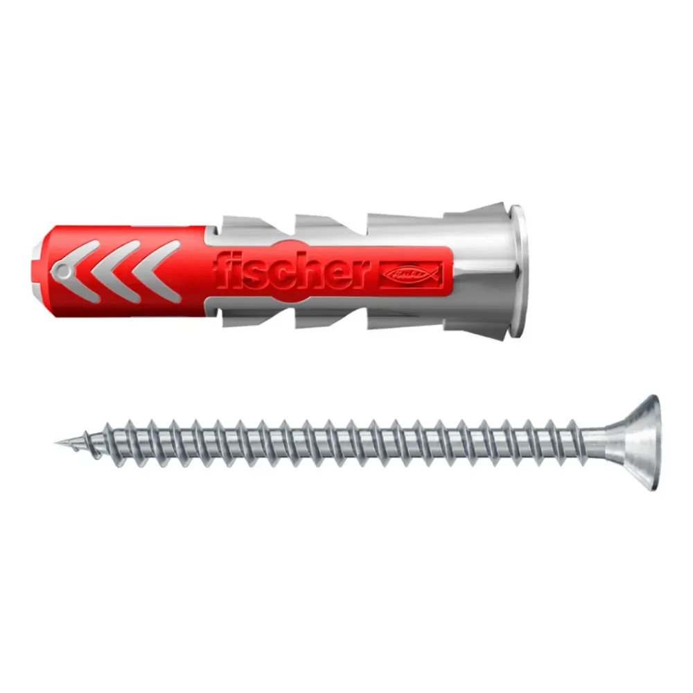 Taco Duopower 5x25 Con Tornillo| Fijación Inteligente y Resistente fischer