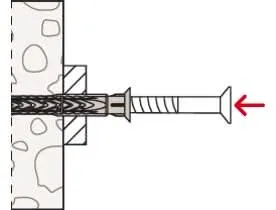 Taco largo SXRL M10 con tornillo cabeza avellanada fischer