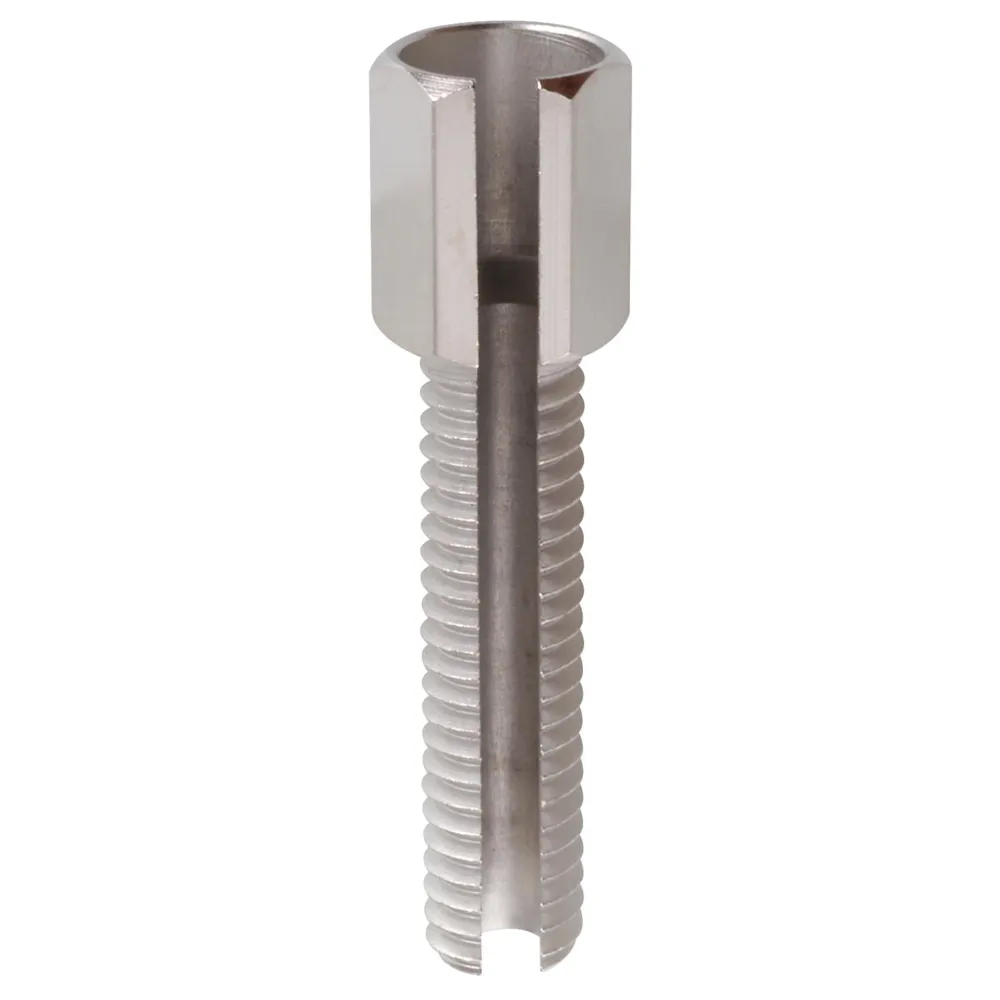 Tornillo de ajuste ranurado M 6 x 34, latón niquelado Fix Nippel