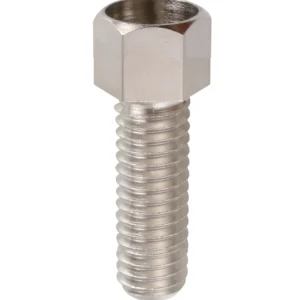 Tornillos de ajuste, montados con tuerca M 6 x 34 de latón niquelado Fix Nippel