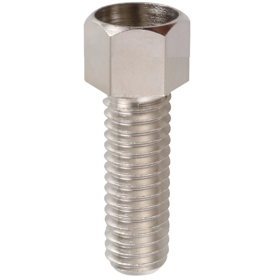 Tornillos de ajuste, montados con tuerca M 6 x 34 de latón niquelado Fix Nippel