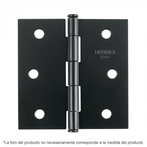 Bisagra cuadrada 3-1/2', negro mate, cabeza plana, Basic 27135 BC-356PP Hermex