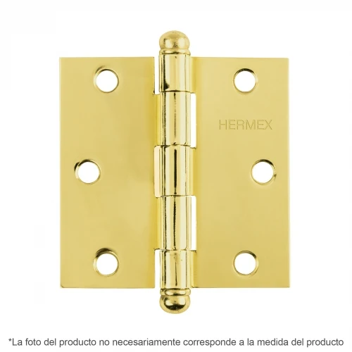 Bisagra cuadrada 2', latonado, cabeza redonda, Hermex 43230 BC-201R