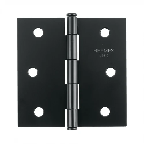Bisagra cuadrada 3', negro mate, cabeza plana, Basic 27134 BC-306PP Hermex