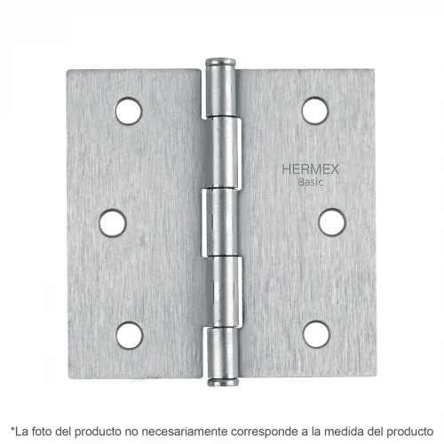 Bisagra cuadrada 4', satinado, cabeza plana, Basic 23689 BC-403PP Hermex