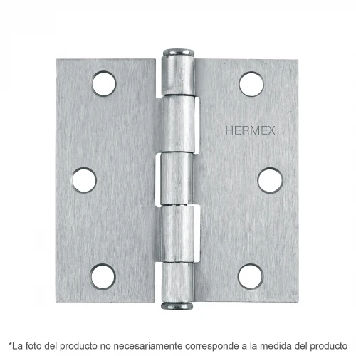 Bisagra cuadrada 2', satinado, cabeza plana, Hermex 43259 BC-203P