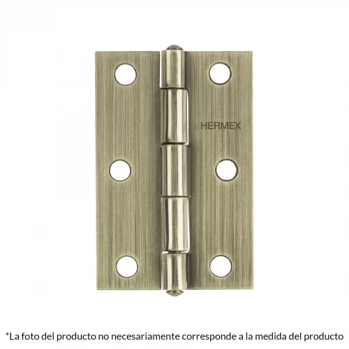 Bisagra rectangular 3-1/2' latón antiguo, Hermex 46914 BR-352