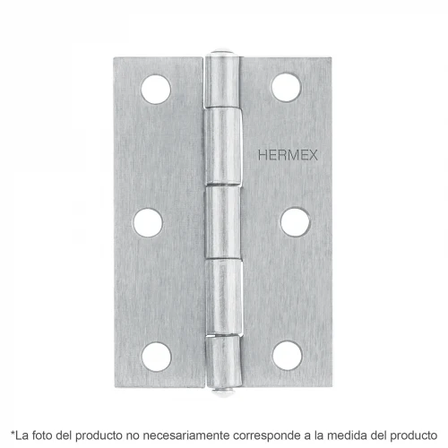 Bisagra rectangular 1' acero pulido, Hermex 43185 BR-100
