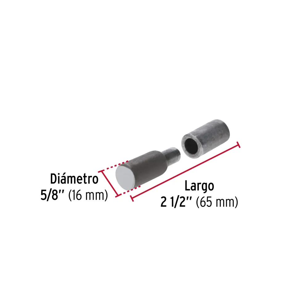 Bisagra tubular soldable de 5/8', Hermex 44637