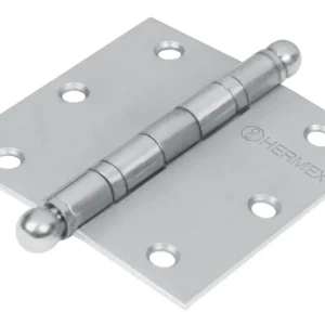 Hermex BC-354R Bisagra cuadrada 3-1/2', acero inoxidable, redonda