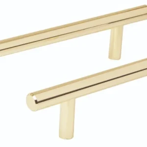 Hermex JAL-0322 Jaladera, latón brillante, estilo Cilindro, 128 mm