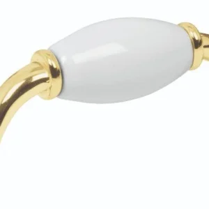 Hermex JAL-0651 Jaladera, latón brillante con inserto cerámico